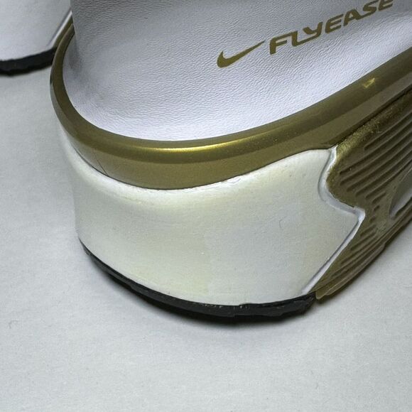 Nike Air Max 90 Flyease White Gold Sneaker Shoe CV0526-100 GS Size 7 Women's 8.5 - Picture 9 of 9